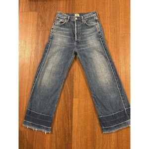 Citizens of Humanity Sasha Jeans Women 24 High Rise Wide Leg Crop Raw Hem
